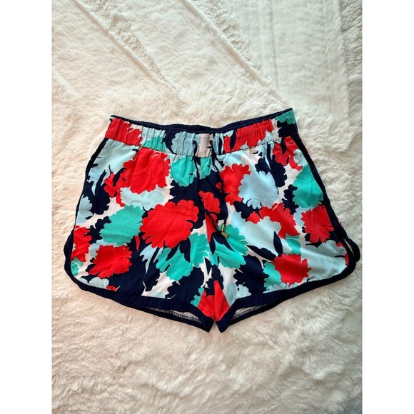 Kaari Blue Red White Aqua Shorts Size Small stretch Waist - Picture 1 of 5